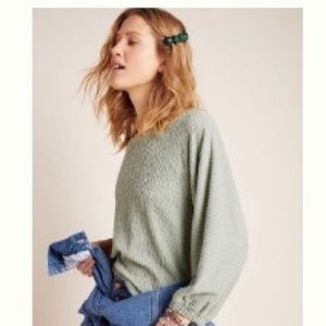 NEW Anthro quilted, mint-colored Top